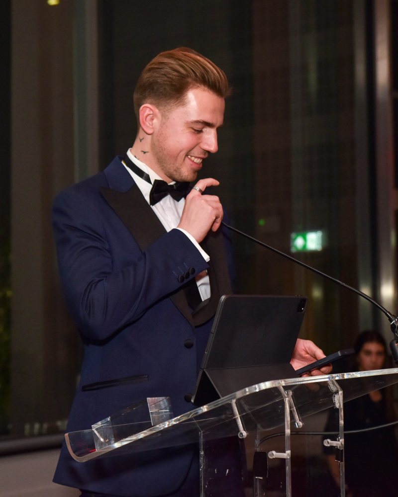 Euan Hamilton, Managing Director, speaking at a lectern